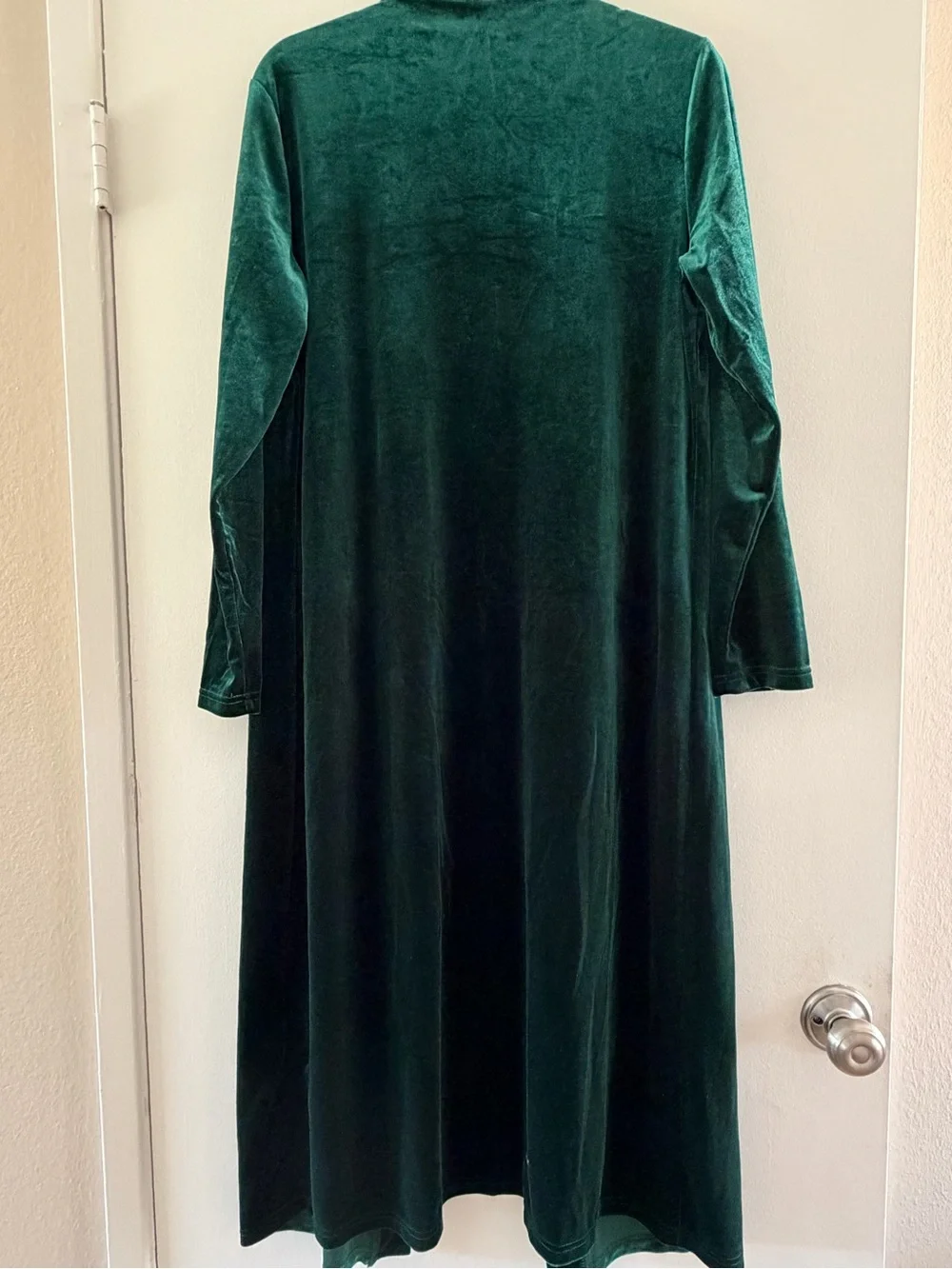 Velvet Open-Front Duster - Emerald Green